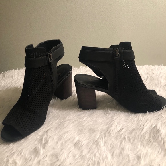 14th & Union Shoes - 14th & Union Faux Suede Open Toe Booties 7.5